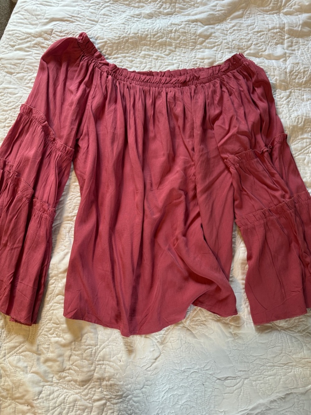 Women's Off-Shoulder Blouse in Dusty Rose